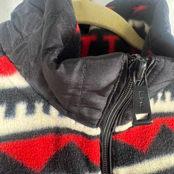 NWT LRL Ralph Lauren Active, Indian, Red & Black, Aztec, Fleece Jacket, Sz Large - Picture 10 of 13